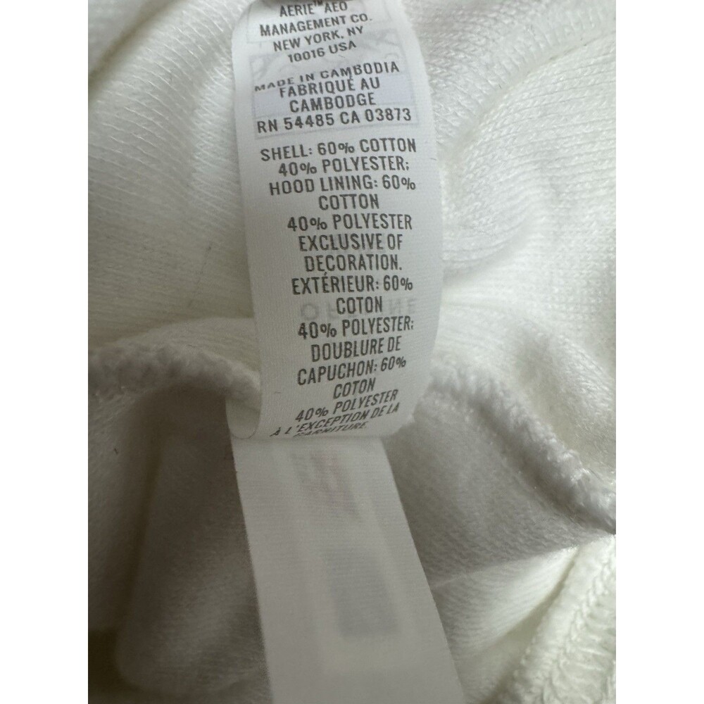 Aerie American Eagle Jacket Womens Size XL White French Terry Oversized Zip - Picture 5 of 5